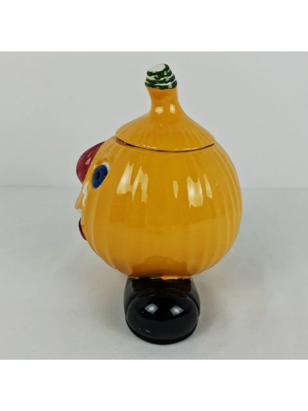 VTG 1975 GARE INC Anthropomorphic Ceramic Crying Onion Hand-Painted Jar with Lid
